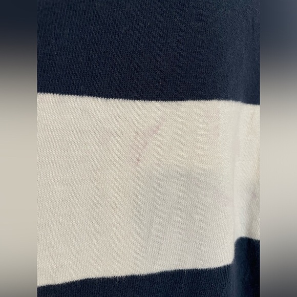 Abercrombie & Fitch Sweater Navy/White Muscle VNeck Stripe Long Sleeve XL Y2K - Picture 10 of 10